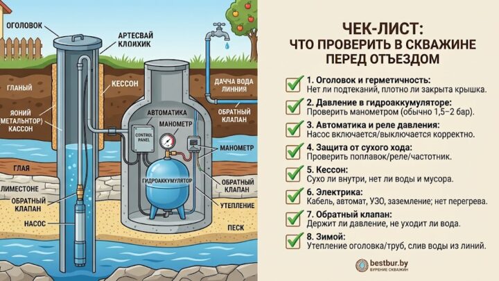 Что проверить в скважине перед отъездом